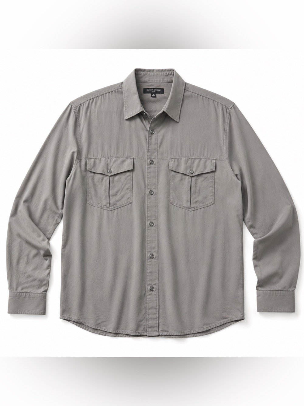 Banana Republic Women’s 100% Silk Utility Shirt Gray Size L
